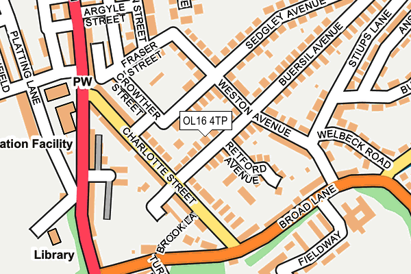 OL16 4TP map - OS OpenMap – Local (Ordnance Survey)