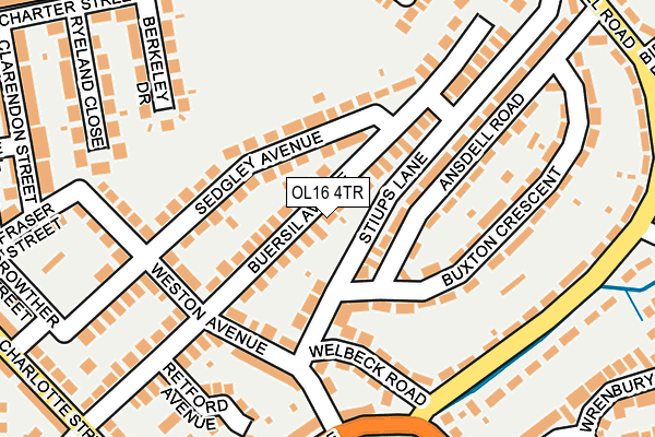 OL16 4TR map - OS OpenMap – Local (Ordnance Survey)