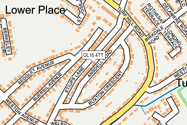 OL16 4TT map - OS OpenMap – Local (Ordnance Survey)