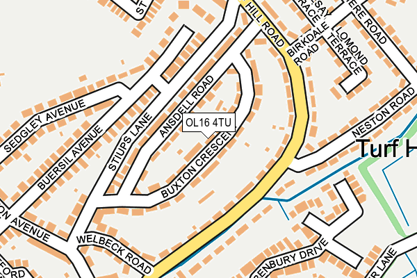 OL16 4TU map - OS OpenMap – Local (Ordnance Survey)