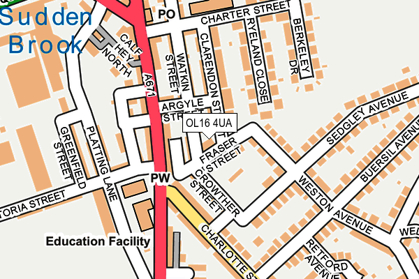 OL16 4UA map - OS OpenMap – Local (Ordnance Survey)