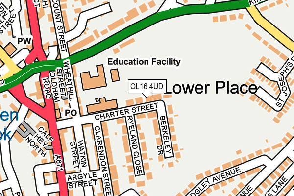 OL16 4UD map - OS OpenMap – Local (Ordnance Survey)