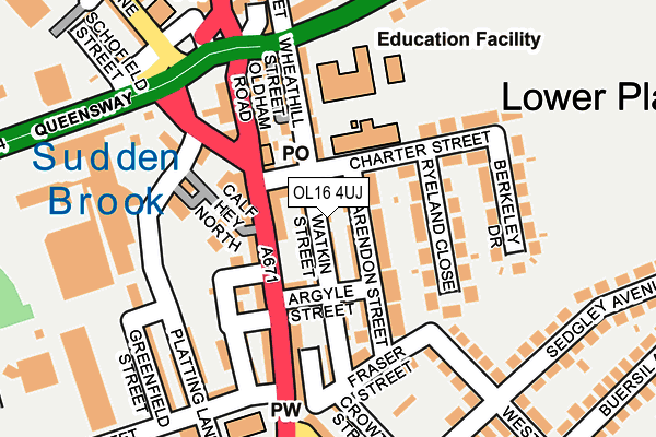 OL16 4UJ map - OS OpenMap – Local (Ordnance Survey)