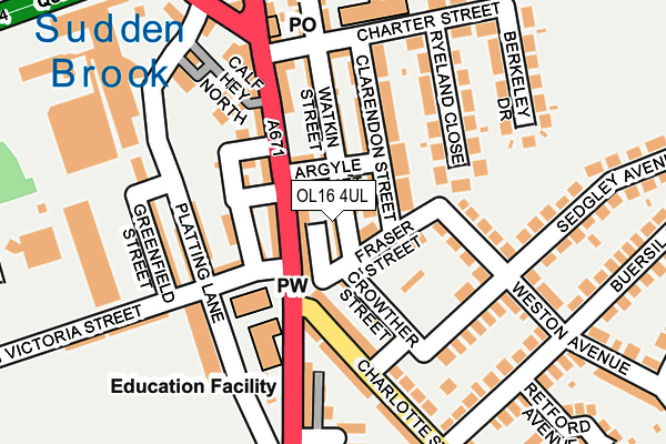 OL16 4UL map - OS OpenMap – Local (Ordnance Survey)