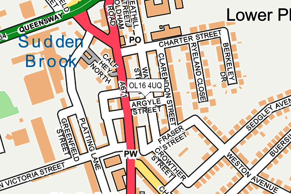 OL16 4UQ map - OS OpenMap – Local (Ordnance Survey)