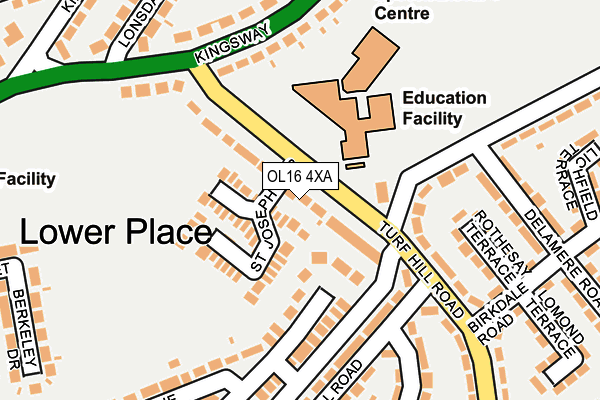 OL16 4XA map - OS OpenMap – Local (Ordnance Survey)