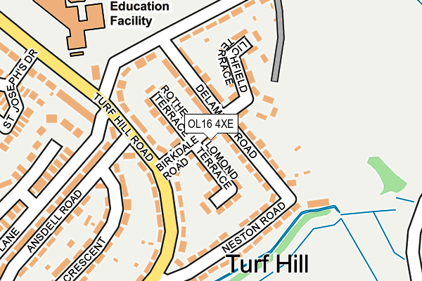 OL16 4XE map - OS OpenMap – Local (Ordnance Survey)