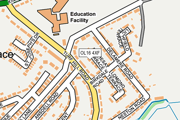 OL16 4XF map - OS OpenMap – Local (Ordnance Survey)