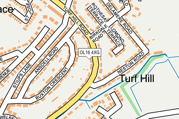 OL16 4XG map - OS OpenMap – Local (Ordnance Survey)