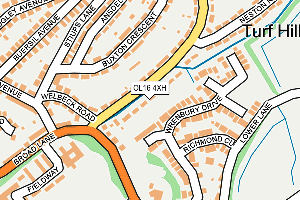 OL16 4XH map - OS OpenMap – Local (Ordnance Survey)