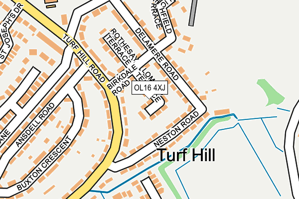 OL16 4XJ map - OS OpenMap – Local (Ordnance Survey)