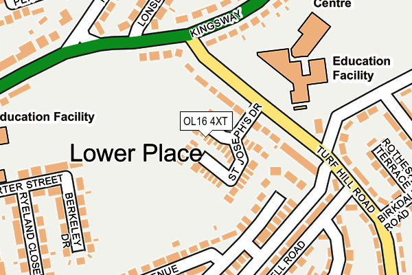 OL16 4XT map - OS OpenMap – Local (Ordnance Survey)