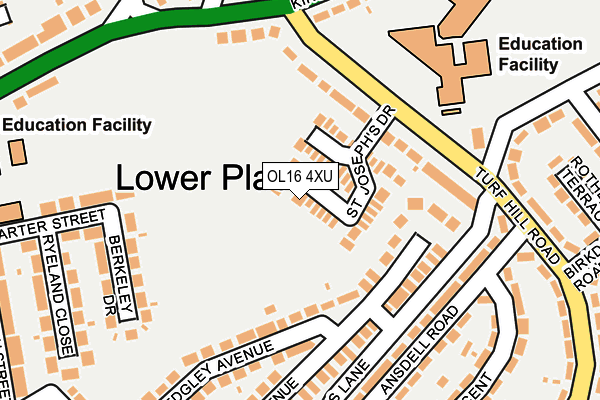 OL16 4XU map - OS OpenMap – Local (Ordnance Survey)