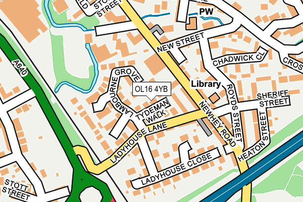 OL16 4YB map - OS OpenMap – Local (Ordnance Survey)