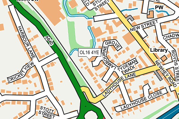 OL16 4YE map - OS OpenMap – Local (Ordnance Survey)