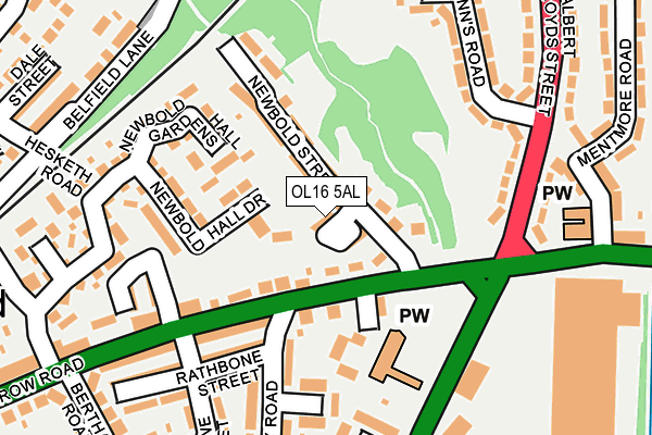 OL16 5AL map - OS OpenMap – Local (Ordnance Survey)