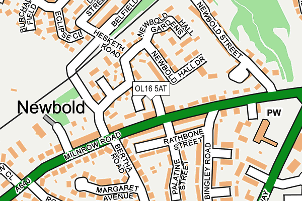 OL16 5AT map - OS OpenMap – Local (Ordnance Survey)