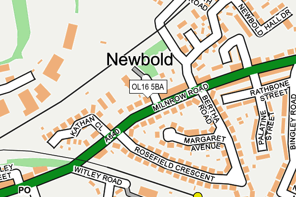 OL16 5BA map - OS OpenMap – Local (Ordnance Survey)