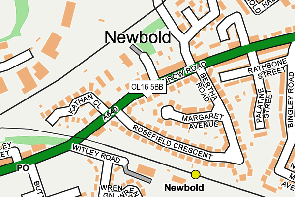 OL16 5BB map - OS OpenMap – Local (Ordnance Survey)