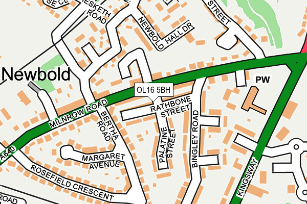 OL16 5BH map - OS OpenMap – Local (Ordnance Survey)