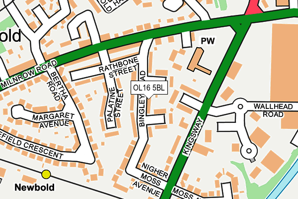 OL16 5BL map - OS OpenMap – Local (Ordnance Survey)