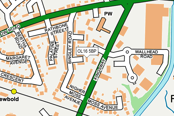 OL16 5BP map - OS OpenMap – Local (Ordnance Survey)