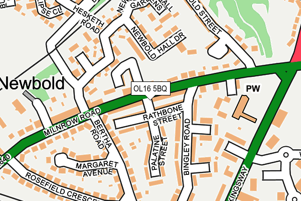 OL16 5BQ map - OS OpenMap – Local (Ordnance Survey)