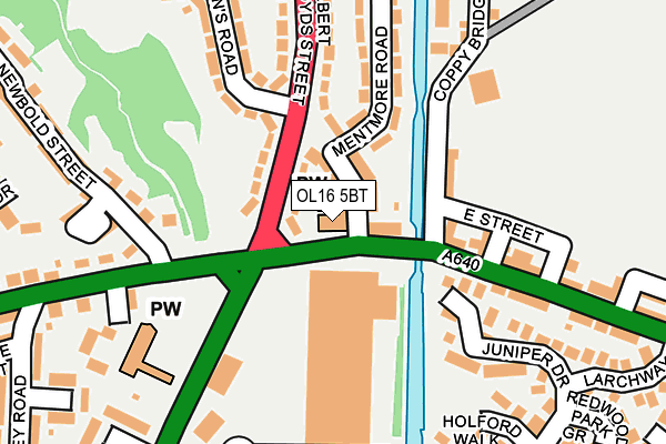 OL16 5BT map - OS OpenMap – Local (Ordnance Survey)