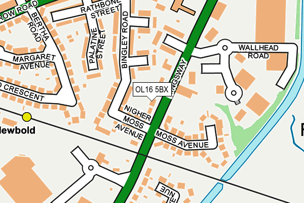 OL16 5BX map - OS OpenMap – Local (Ordnance Survey)