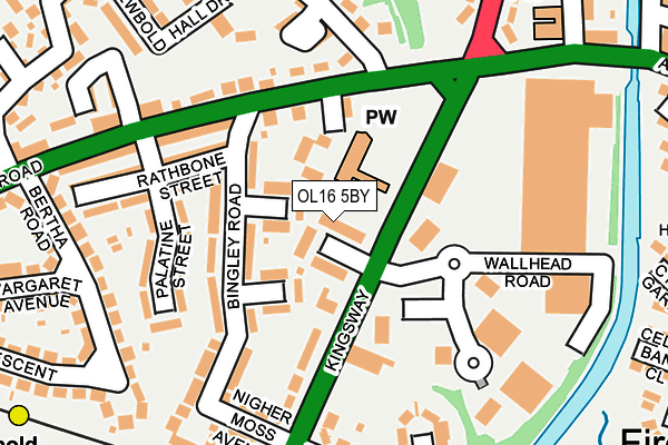 OL16 5BY map - OS OpenMap – Local (Ordnance Survey)