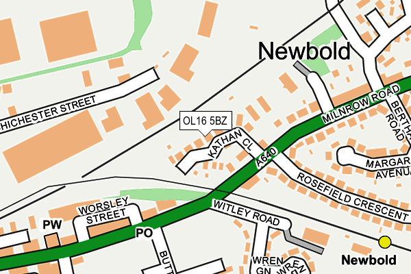 OL16 5BZ map - OS OpenMap – Local (Ordnance Survey)