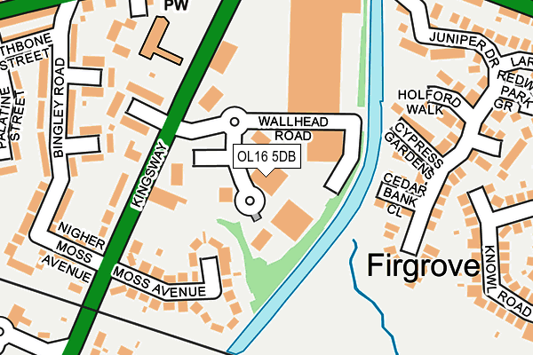 OL16 5DB map - OS OpenMap – Local (Ordnance Survey)