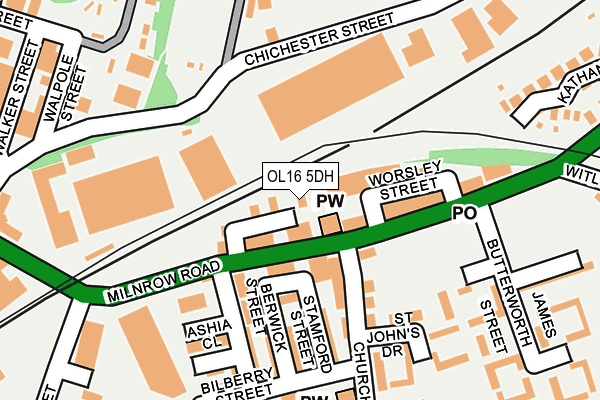 OL16 5DH map - OS OpenMap – Local (Ordnance Survey)