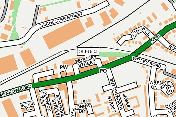 OL16 5DJ map - OS OpenMap – Local (Ordnance Survey)