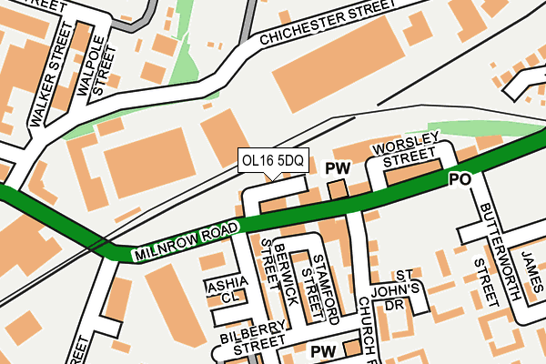 OL16 5DQ map - OS OpenMap – Local (Ordnance Survey)