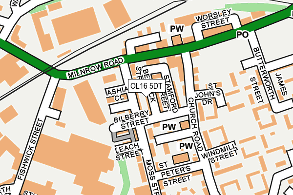 OL16 5DT map - OS OpenMap – Local (Ordnance Survey)