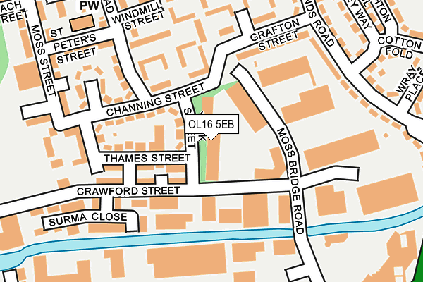 OL16 5EB map - OS OpenMap – Local (Ordnance Survey)