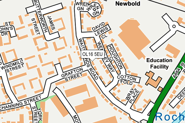 OL16 5EU map - OS OpenMap – Local (Ordnance Survey)