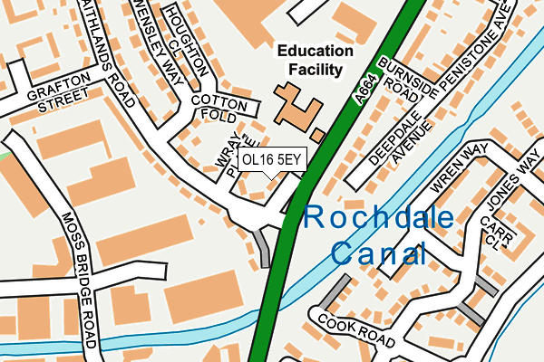 OL16 5EY map - OS OpenMap – Local (Ordnance Survey)