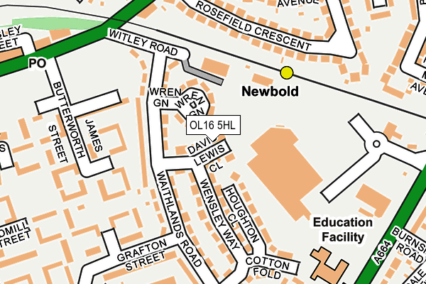 OL16 5HL map - OS OpenMap – Local (Ordnance Survey)