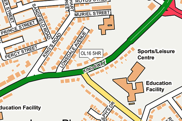 OL16 5HR map - OS OpenMap – Local (Ordnance Survey)