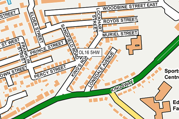 OL16 5HW map - OS OpenMap – Local (Ordnance Survey)