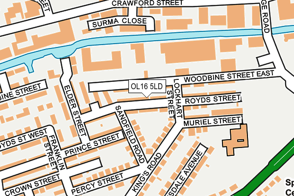 OL16 5LD map - OS OpenMap – Local (Ordnance Survey)