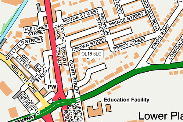 OL16 5LG map - OS OpenMap – Local (Ordnance Survey)