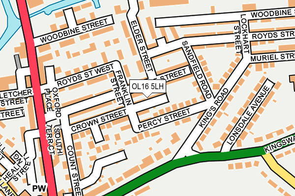 OL16 5LH map - OS OpenMap – Local (Ordnance Survey)