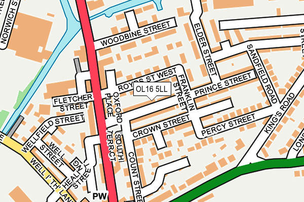 OL16 5LL map - OS OpenMap – Local (Ordnance Survey)