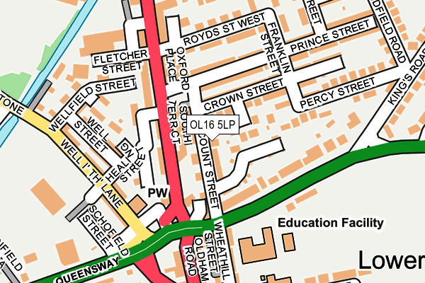 OL16 5LP map - OS OpenMap – Local (Ordnance Survey)