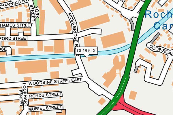 OL16 5LX map - OS OpenMap – Local (Ordnance Survey)