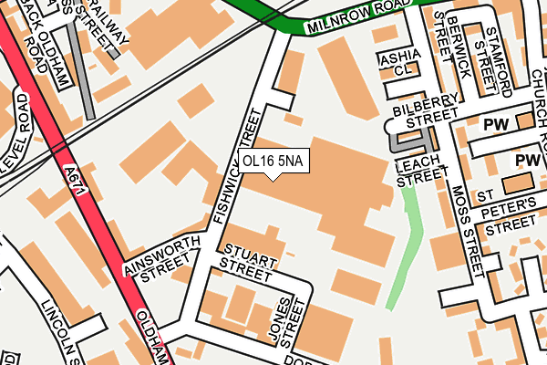 OL16 5NA map - OS OpenMap – Local (Ordnance Survey)