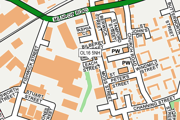 OL16 5NH map - OS OpenMap – Local (Ordnance Survey)